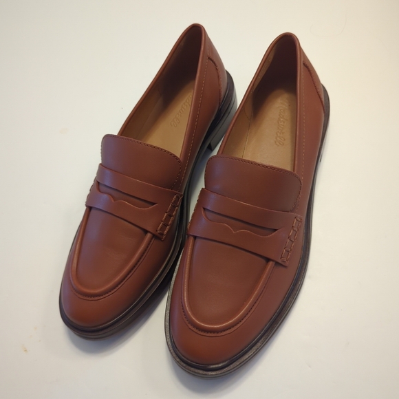Madewell Vernon Slip On Penny Leather Loafer Size 10 Dried Maple Brown NL839 EUC - Picture 4 of 9